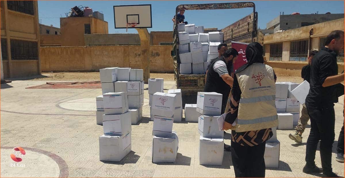 استمرار حملة “إغاثة الجنوب” في درعا: توزيع مساعدات غذائية ونظافة في جباب وخبب والمسمية