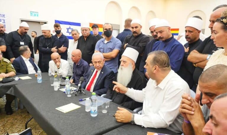 زيارة رئيس حكومة إسرائيل نتنياهو لرئيس طائفة الدروز في فلسطين موفق طريف