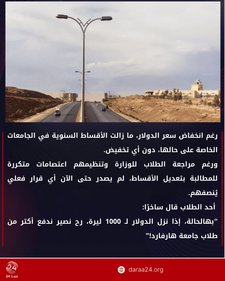 طلاب من درعا يحمّلون الجامعات الخاصة ووزارة التعليم مسؤولية “فوضى الأقساط”