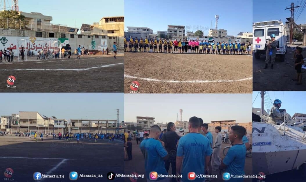مباراة ودية بين فريق محلي وعناصر من بعثة الأمم المتحدة