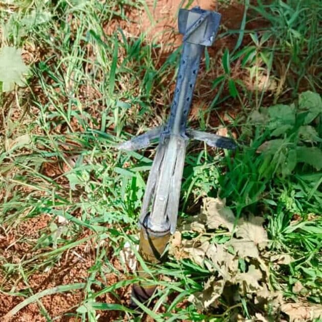 القذيفة التي تم اطلاقها على سيارة الامن