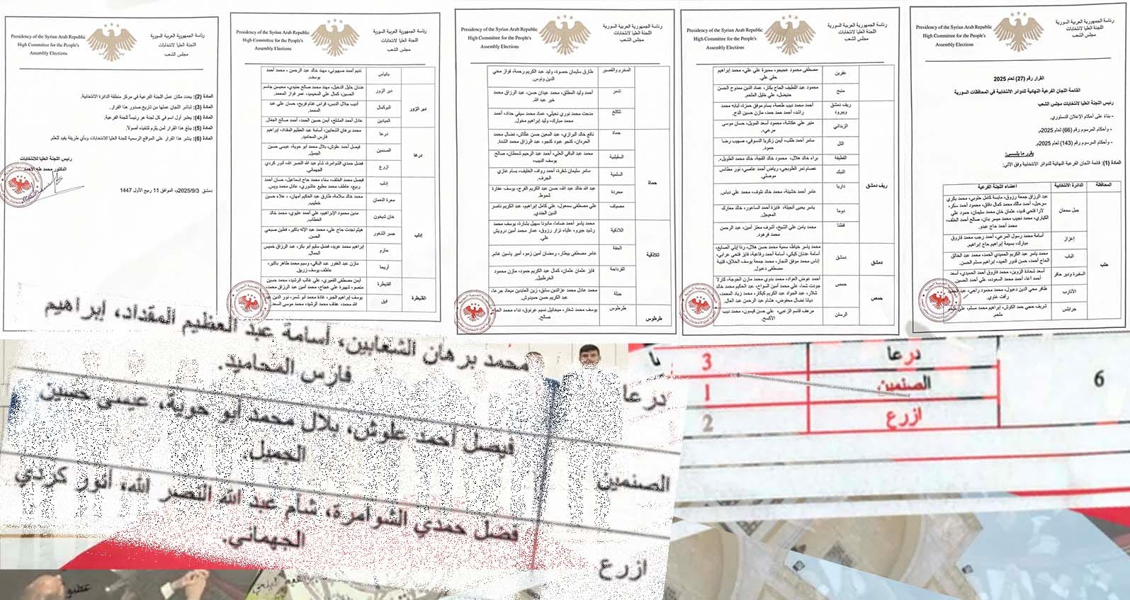 اللجنة العليا للانتخابات تُصدر قرار تشكيل اللجان الفرعية في محافظة درعا
