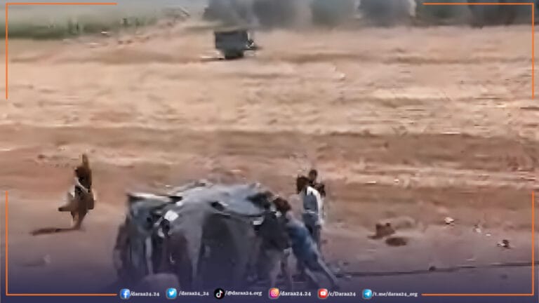 إصابة جراء انقلاب سيارة على اتوتستراد دمشق درعا 8 انقلاب سيارة على اتستراد دمشق درعا