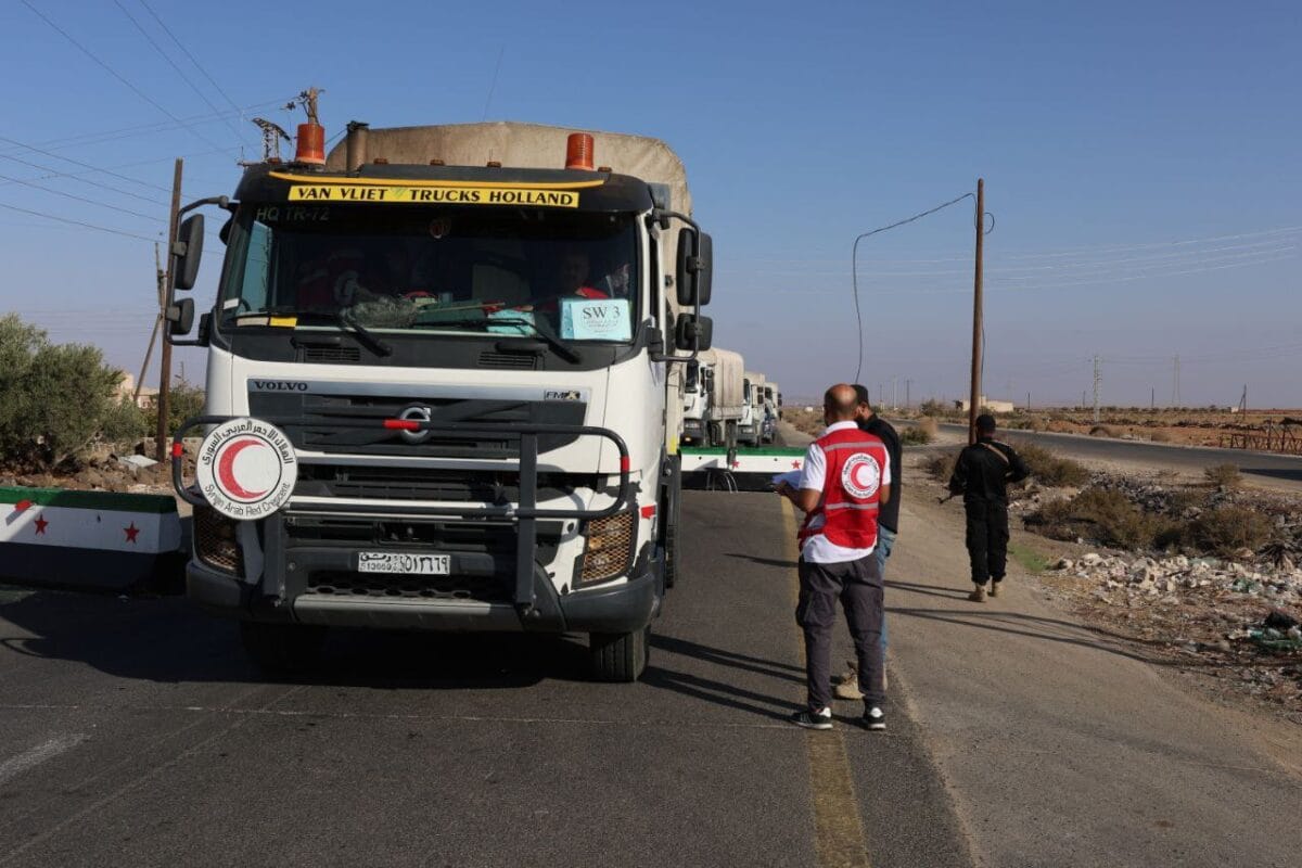 قوافل مساعدات إلى السويداء عبر طريق دمشق - السويداء