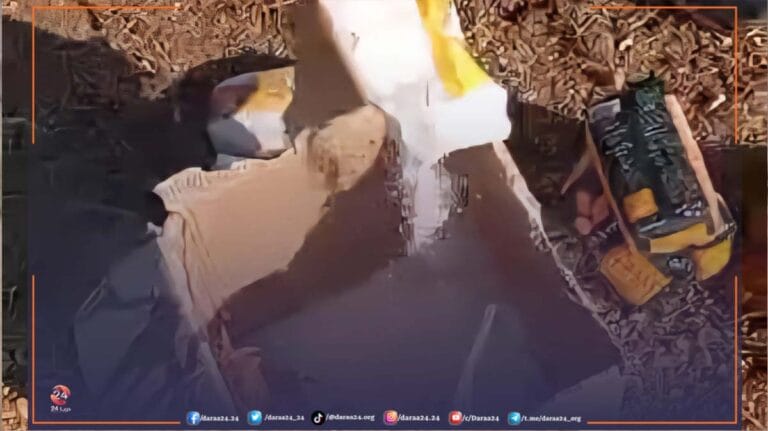 إحراق مساعدات وزعها الاحتلال بريف القنيطرة الجنوبي 1 إحراق مساعدات من الاحتلال في قرية عين القاضي