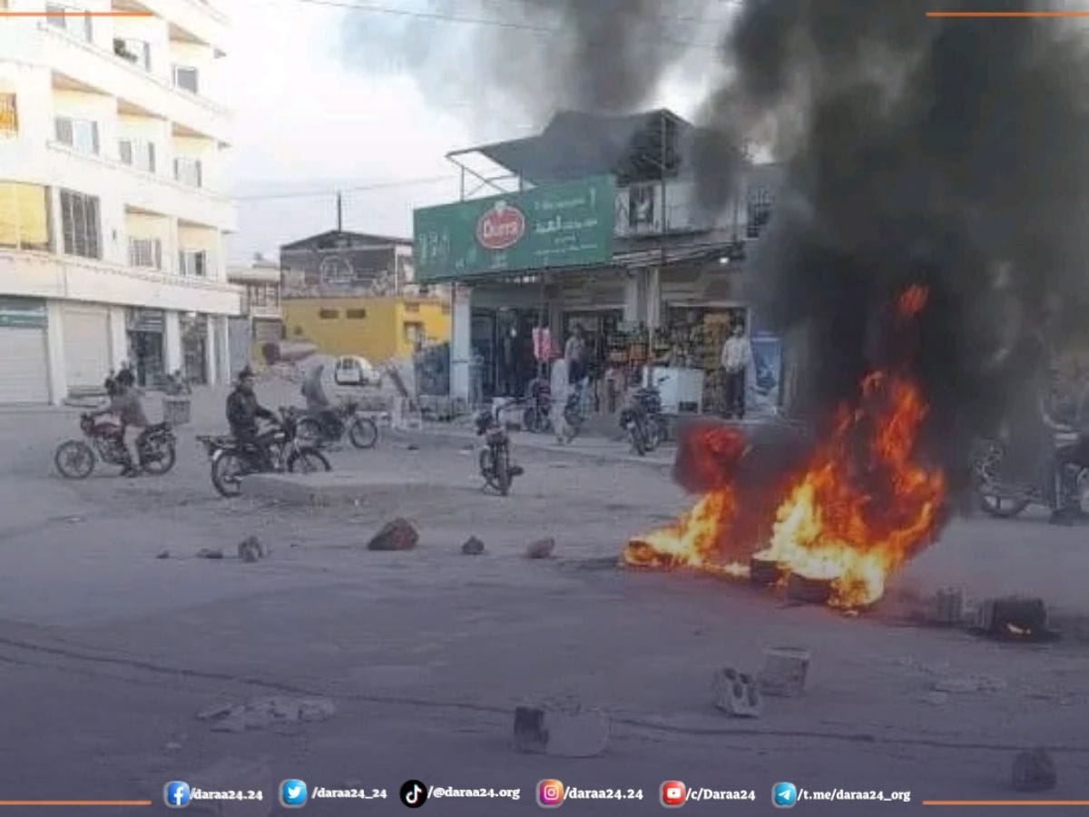 أثناء الخلاف في بلدة الجيزة