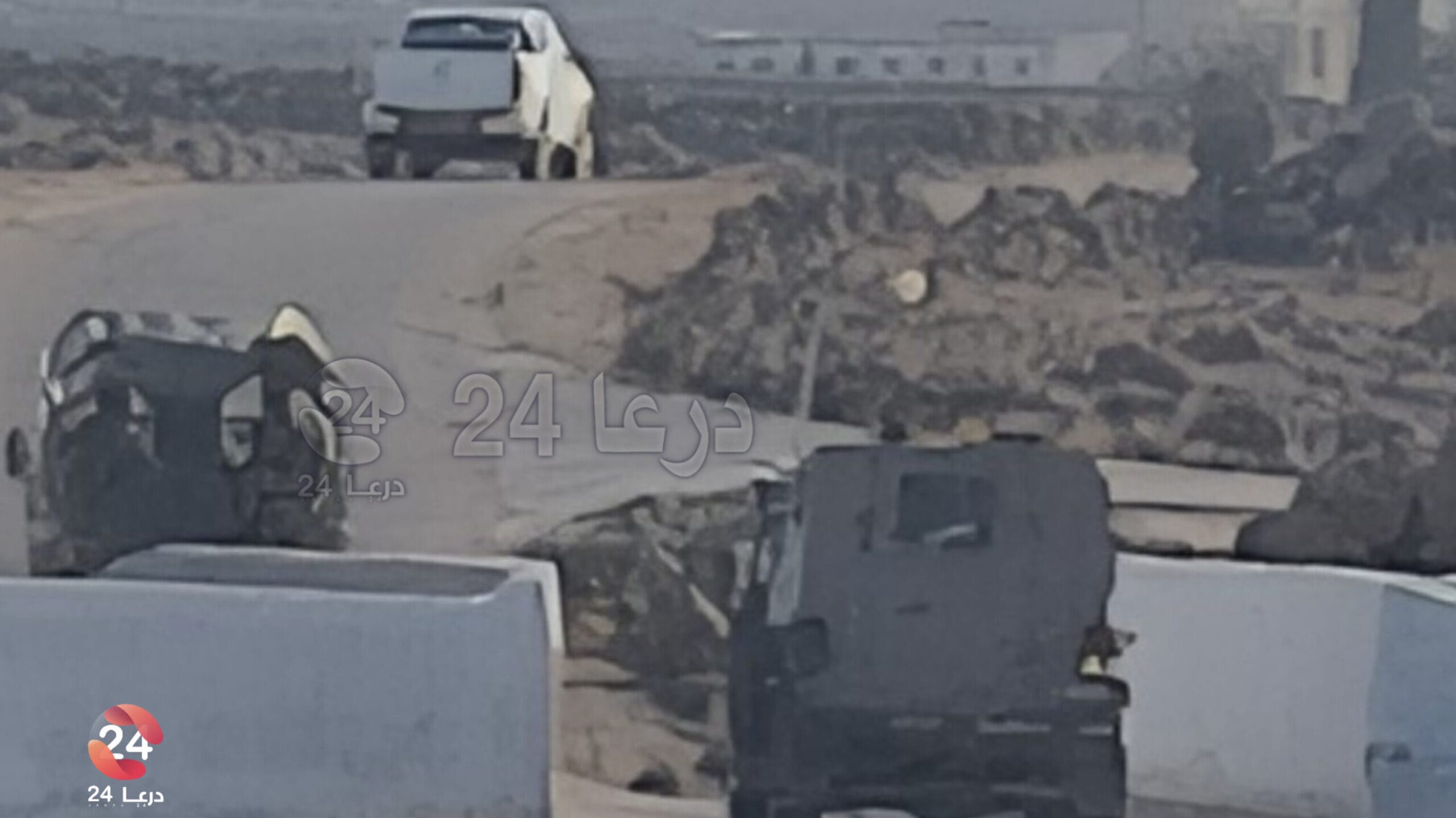 صورة خاصة لسيارات الاحتلال أثناء انتقالها نحو زبيدة الغربية scaled