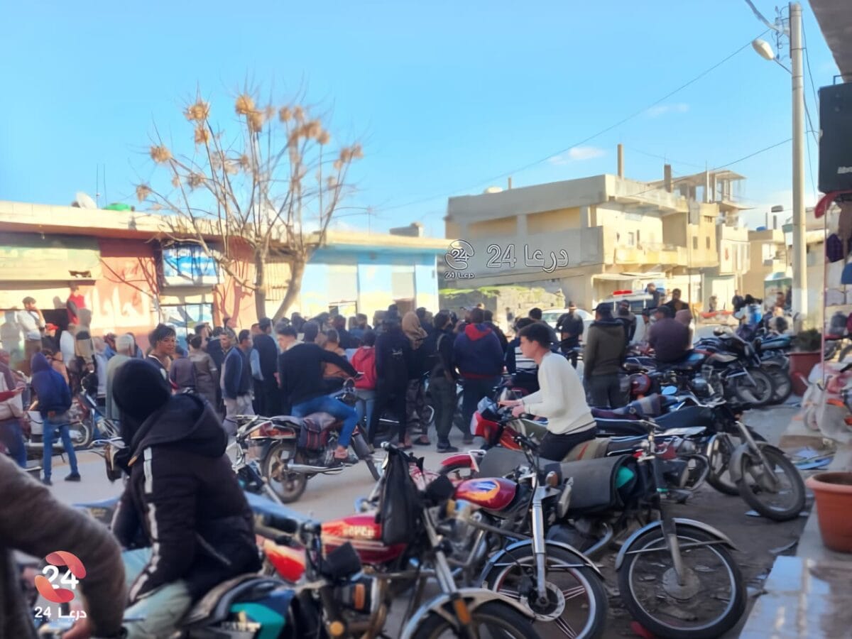 من أزمة الغاز في بلدة تسيل غربي درعا