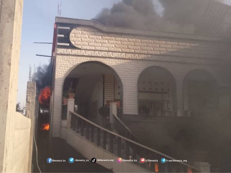 حريق في منزل بين إنخل وجاسم