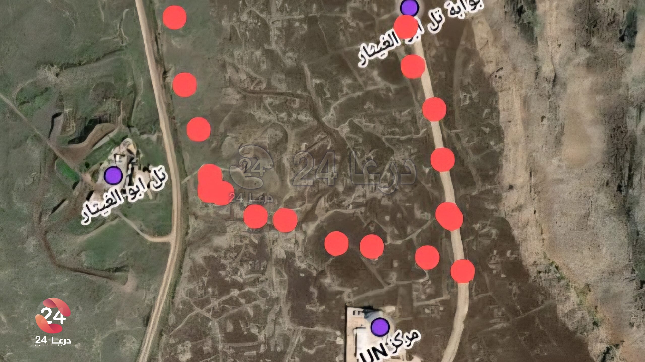 إطلاق نار باتجاه محيط نقطة أممية غربي درعا 1 وادي الرقاد