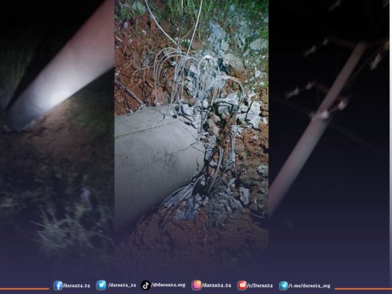 تفجير عمود كهربائي يغذي محطات ضخ مياه الشرب إلى درعا 2 تفجير عمود كهربائي يغذي محطات ضخ مياه الشرب إلى درعا