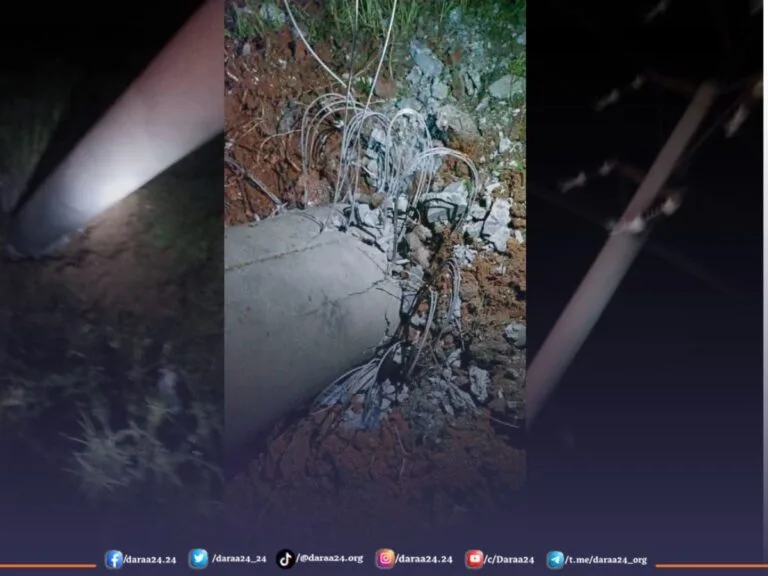 تفجير عمود كهربائي يغذي محطات ضخ مياه الشرب إلى درعا