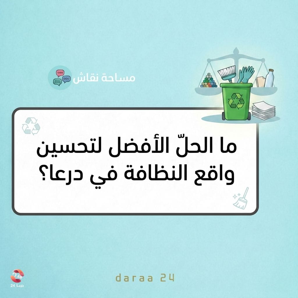 شكاوى من أهالٍ حول تراكم القمامة.. ما الحلّ لتحسين واقع النظافة في درعا؟