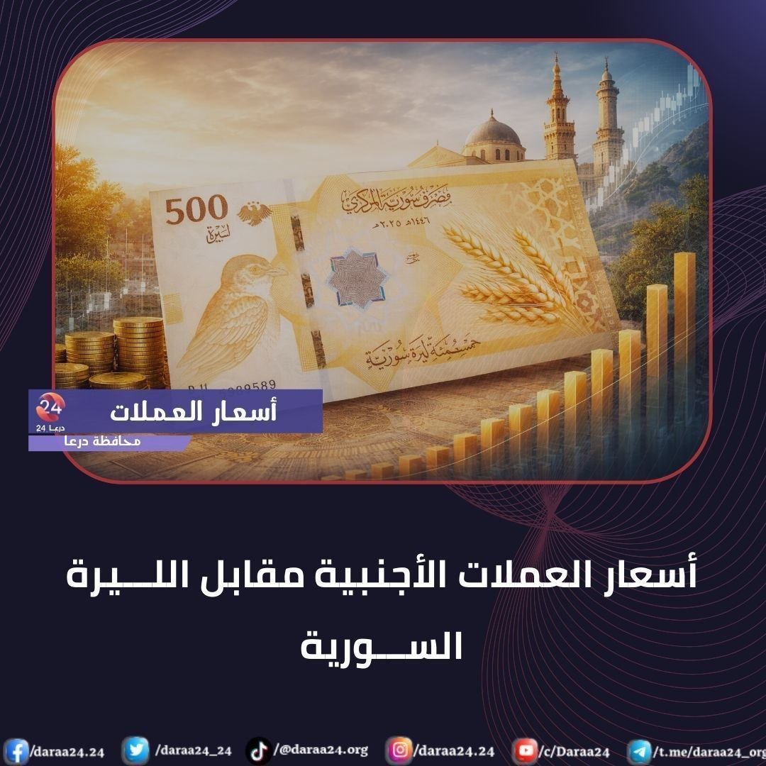 أسعار الذهب والليرة السورية مقابل الدولار وبعض العملات الأُخرى بدرعا اليوم الأربعاء 6 أيار 2026