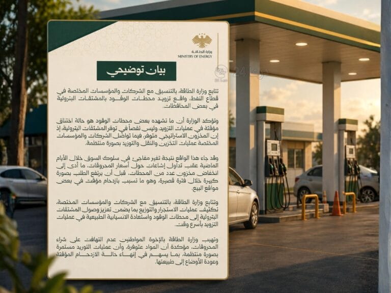 وزارة الطاقة: لا نقص في المحروقات… والازدحام سببه زيادة