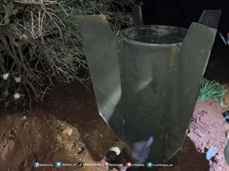 صاروخ إيراني سقط شمالي مدينة طفس في ريف محافظة درعا الغربي