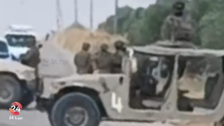 صورة توضح حاجز الاحتلال على طريق عابدين معرية