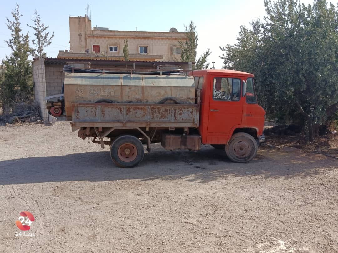 خزان تعبئة مياه في بلدة معربة في الريف الشرقي من محافظة درعا