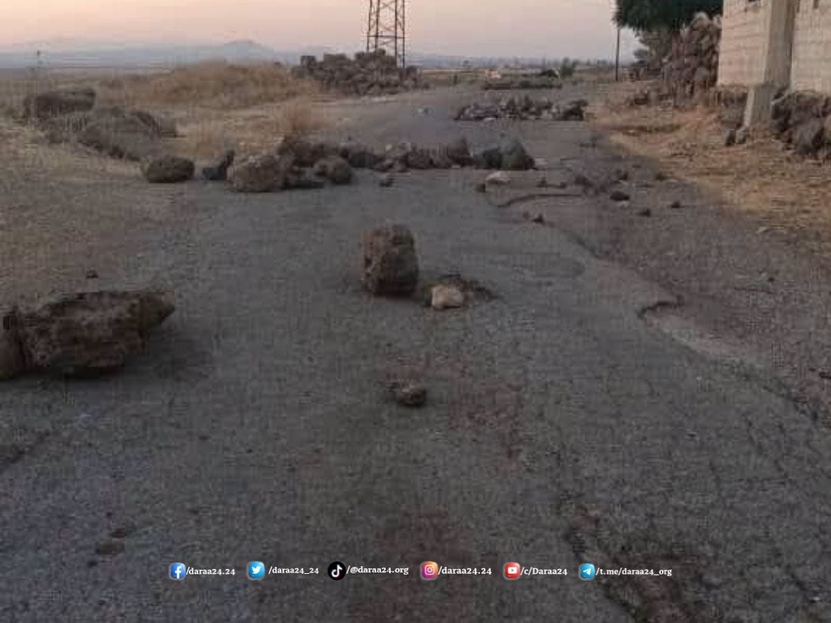 إصابة اثنين برصاص الاحتلال غربي درعا 1 من عمليات إغلاق الطرقات في بلدة جملة غربي درعا
