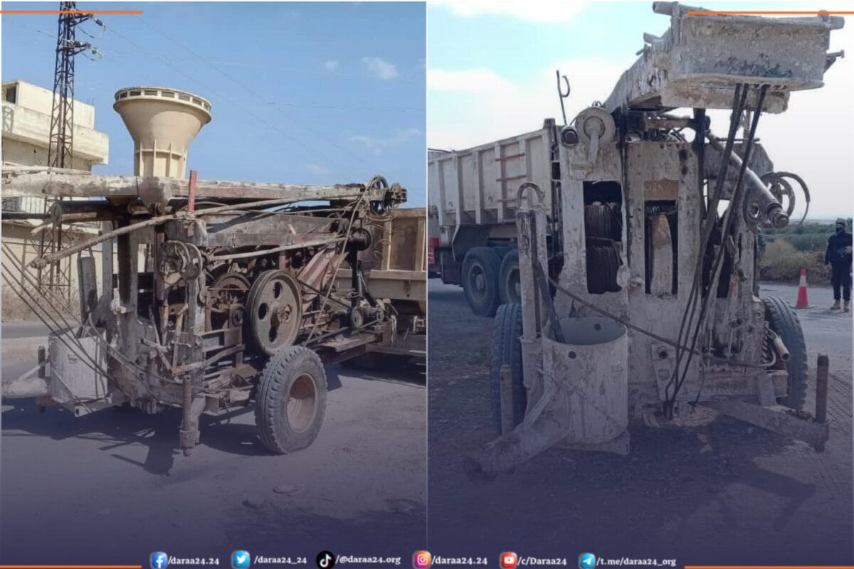 الضابطة المائية في درعا تضبط حفارتين مخالفتين في الشجرة وداعل